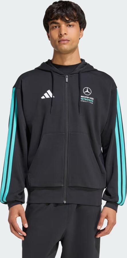 Adidas MERCEDES AMG PETRONAS FORMULA 1 TEAM DNA HOODIE MET LANGE RITSSLUITING