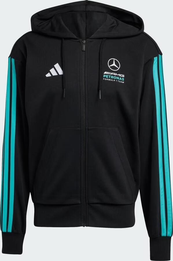 Adidas MERCEDES AMG PETRONAS FORMULA 1 TEAM DNA HOODIE MET LANGE RITSSLUITING - Foto 4