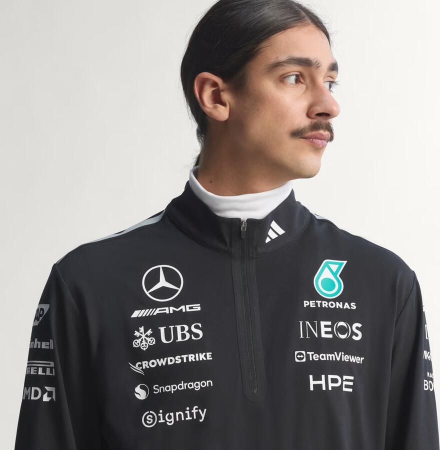 Adidas MERCEDES AMG PETRONAS FORMULA 1 TEAM ENGINEERS Sweatshirt MET KORTE RITS - Foto 5