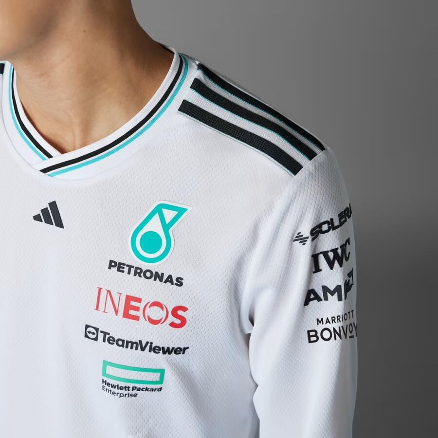 Adidas MERCEDES AMG PETRONAS FORMULA ONE TEAM AUTHENTIEK COUREURSSHIRT MET LANGE MOUWEN - Foto 5