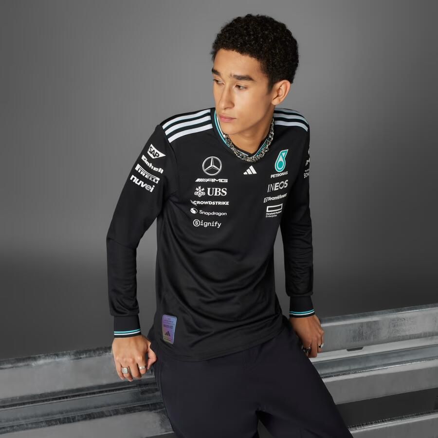 Adidas MERCEDES AMG PETRONAS FORMULA ONE TEAM DRIVER SHIRT AUTHENTIC LONGSLEEVE - Foto 5