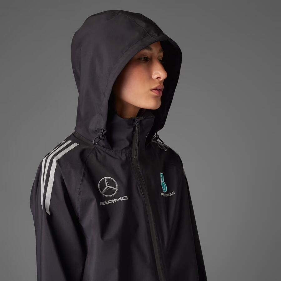 Adidas MERCEDES AMG PETRONAS FORMULA ONE TEAM MECHANICS REGENJACK Zwart- Dames Zwart