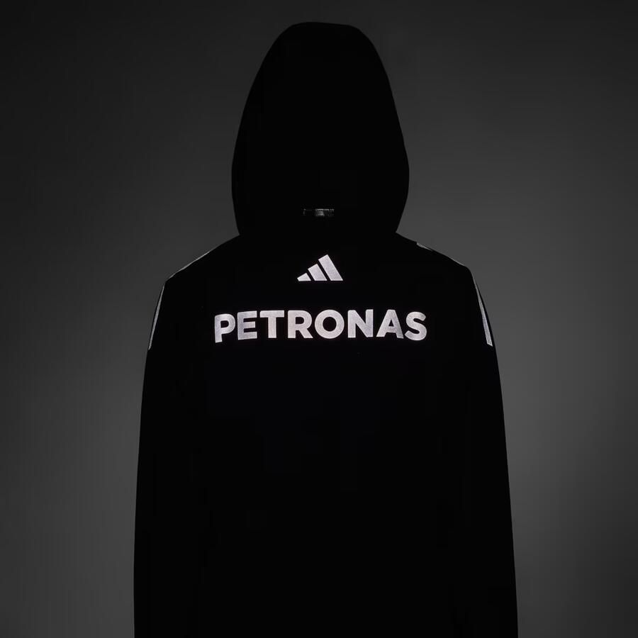 Adidas MERCEDES AMG PETRONAS FORMULA ONE TEAM MECHANICS REGENJACK Zwart- Dames Zwart - Foto 3