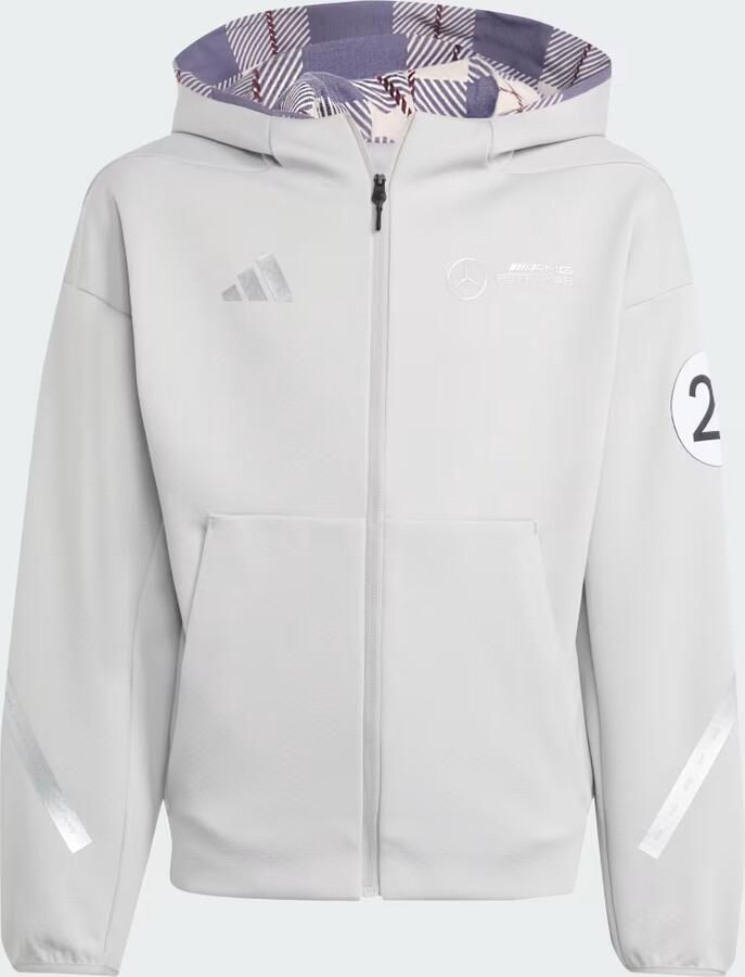 Adidas Mercedes AMG Petronas Formula One Team Silver Arrows Hoodie met Lange Ritssluiting Kids