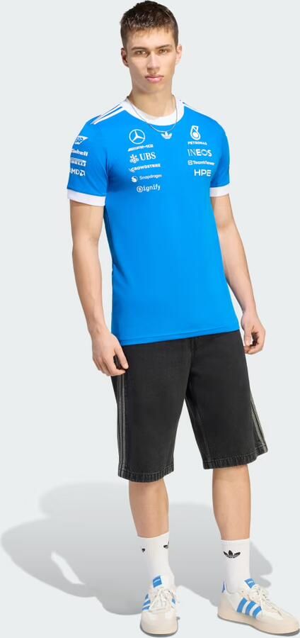 Adidas MERCEDES AMG PETRONAS FORMULE 1 TEAM BLUE WONDER COUREURSSHIRT - Foto 5