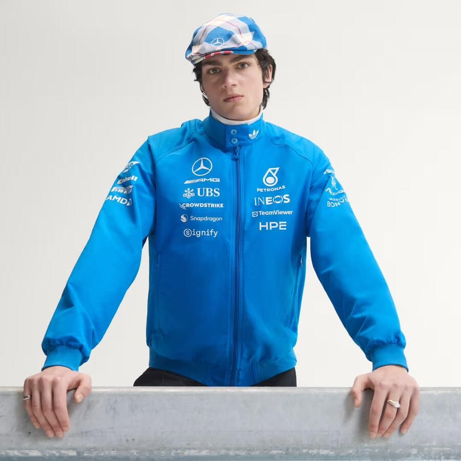 Adidas MERCEDES AMG PETRONAS FORMULE 1 TEAM BLUE WONDER HARRINGTON COUREURSJACK