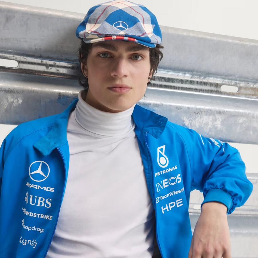 Adidas MERCEDES AMG PETRONAS FORMULE 1 TEAM BLUE WONDER HARRINGTON COUREURSJACK - Foto 3