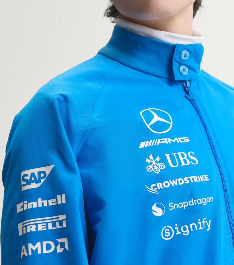 Adidas MERCEDES AMG PETRONAS FORMULE 1 TEAM BLUE WONDER HARRINGTON COUREURSJACK - Foto 6