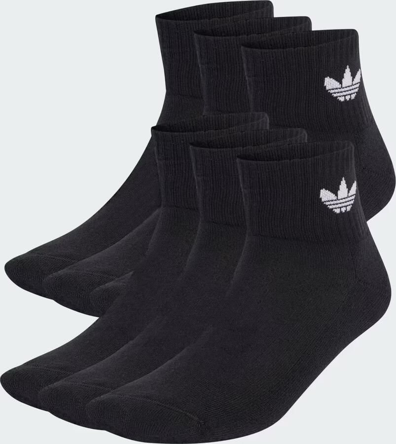 Adidas Originals Sportsokken 1 4 SOCKS 6P Enkelhoge sokken in trefoil stijl 6-pack (6 paar)