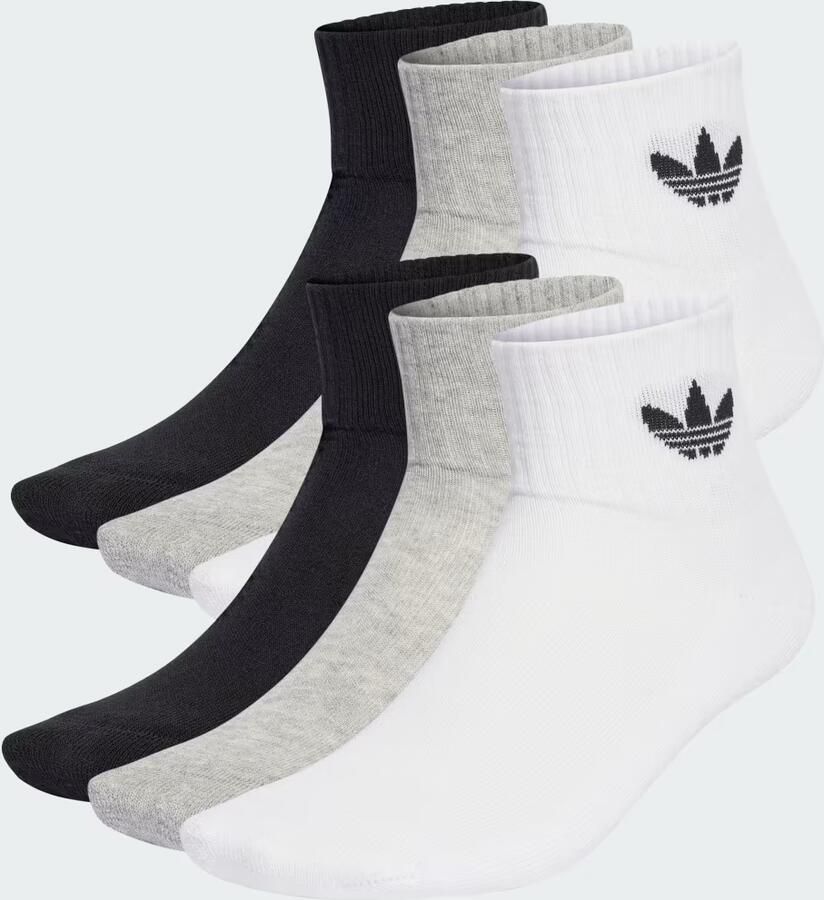 Adidas Originals Sportsokken 1 4 SOCKS 6P Enkelhoge sokken in trefoil stijl 6-pack (6 paar)