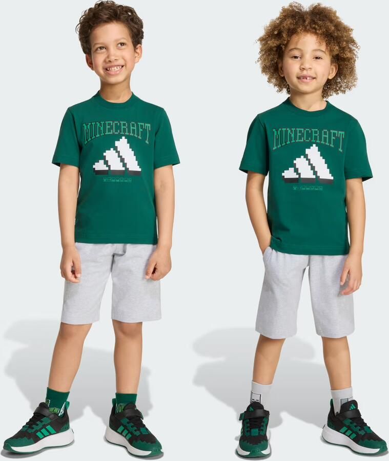 Adidas x Minecraft T-Shirt Shorts Set Children Groen Kind Groen - Foto 2