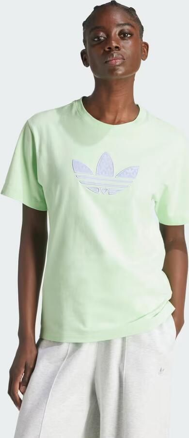 Adidas Originals Mint Green Monogram Trefoil Tee Green Dames