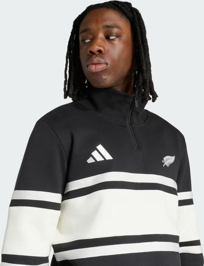 Adidas New Zealand Rugby Leisurewear Sweatshirt met Korte Rits - Foto 2