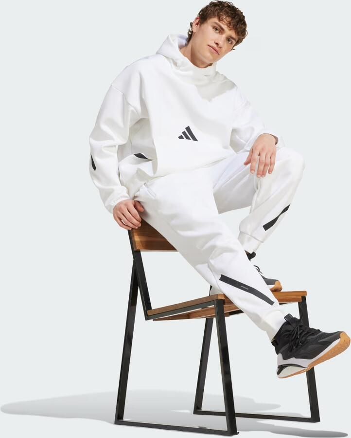 Adidas Teamwork Geïnspireerde Witte Sportieve Broek White Heren - Foto 2