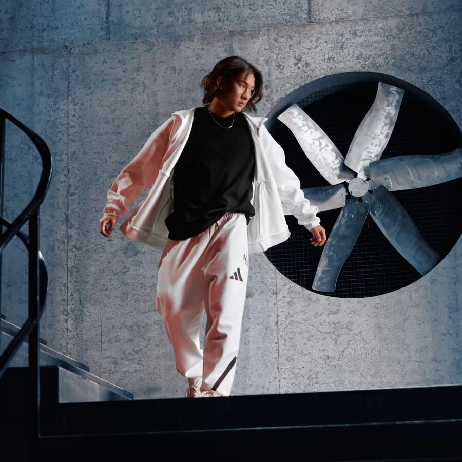Adidas Teamwork Geïnspireerde Witte Sportieve Broek White Heren - Foto 2