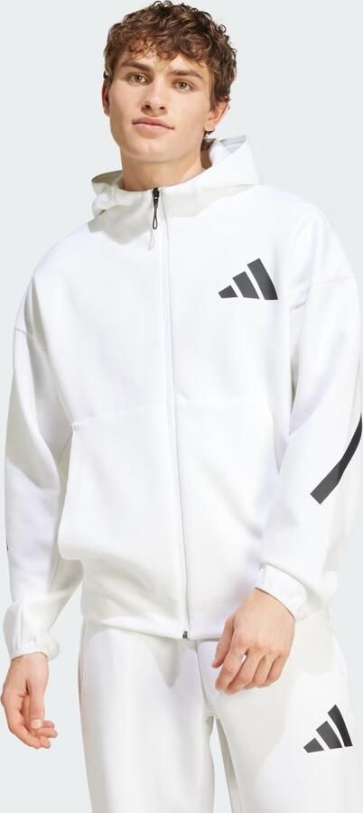 Adidas Hooded Track Jacket met volledige rits Wit White Heren - Foto 7
