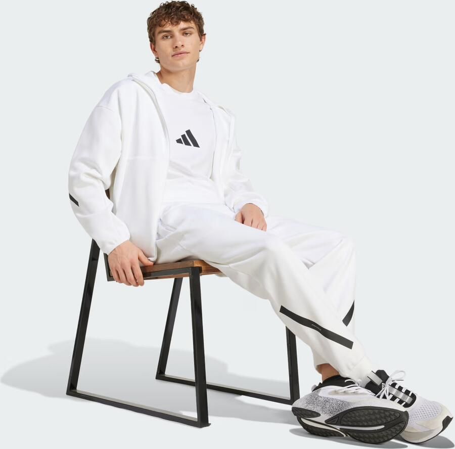 Adidas Hooded Track Jacket met volledige rits Wit White Heren