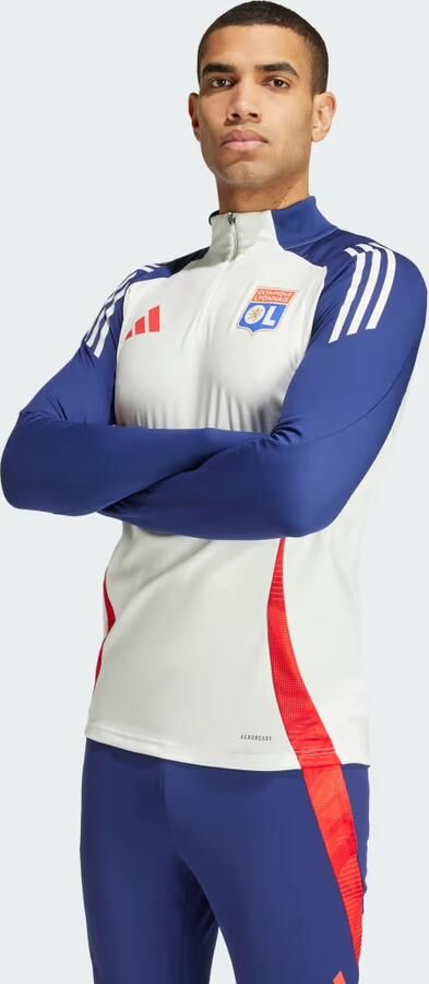 Adidas Olympique Lyon Training Top White Tint Midnight Indigo Bright Red- Heren White Tint Midnight Indigo Bright Red - Foto 6