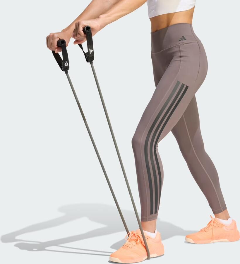 Adidas Legging Leggings Optime Workout 3 Stripes 7 8 haute taille