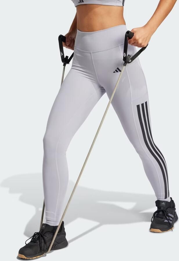 Adidas Optime 3-Stripes Lange Legging Grijs- Dames Grijs - Foto 6