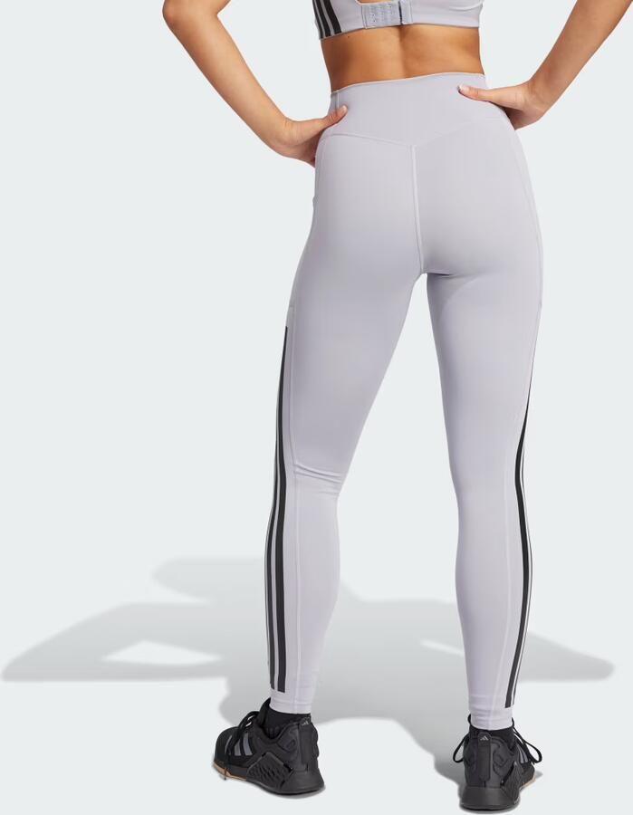 Adidas Optime 3-Stripes Lange Legging Grijs- Dames Grijs - Foto 2