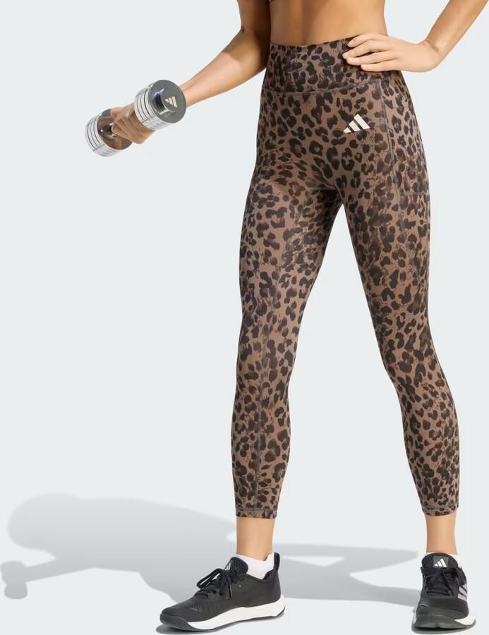 Adidas Optime Essentials 3-Stripes Leopard 7 8 legging