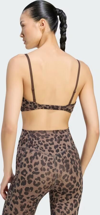 Adidas Optime Essentials 3-Stripes Leopard sportbeha met lichte ondersteuning - Foto 4
