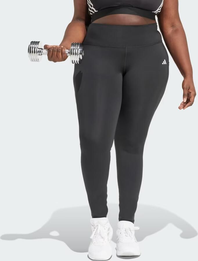 Adidas Optime Essentials Lange Legging met Opbergzakje (Grote Maat)