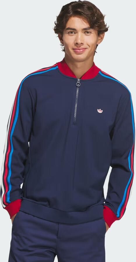Adidas Originals 3-Stripes Sweatshirt met Korte Rits