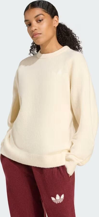 Adidas Originals Trefoil Knit Crew Sweatshirt Wit- Dames Wit - Foto 7