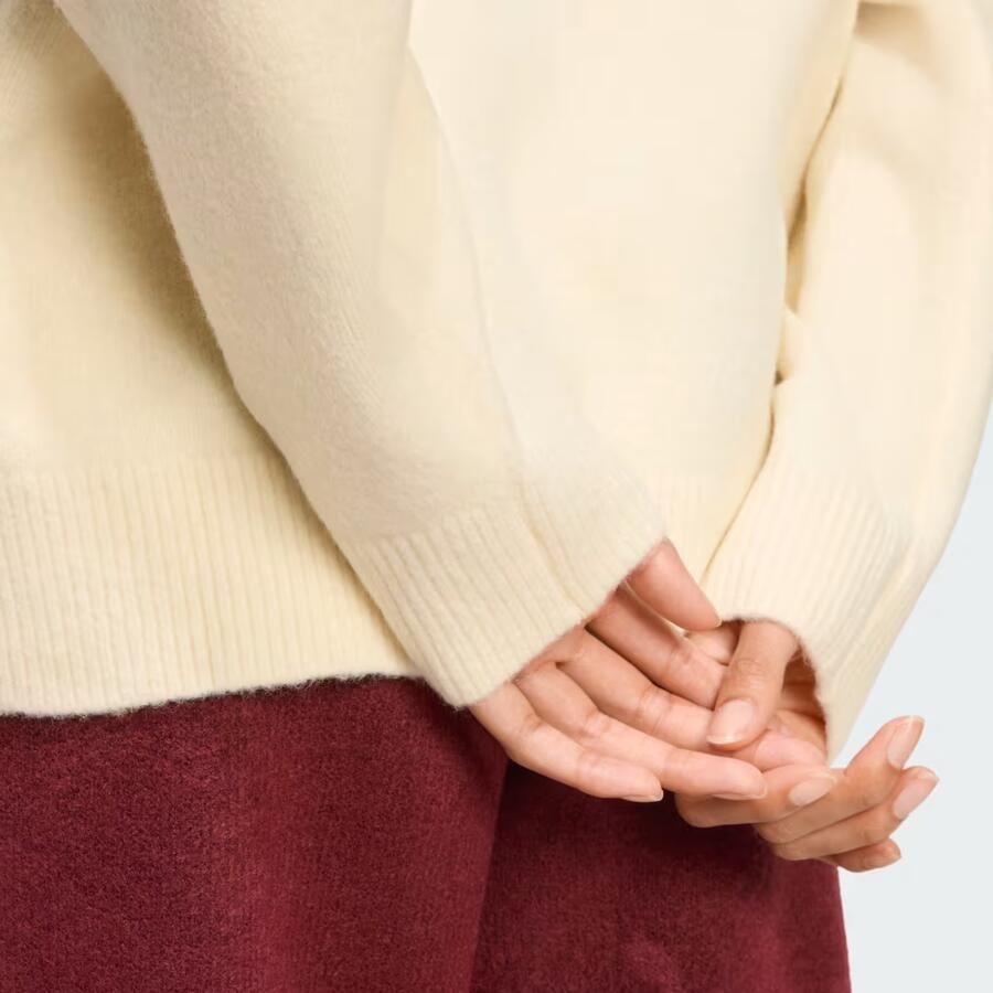 Adidas Originals Trefoil Knit Crew Sweatshirt Wit- Dames Wit