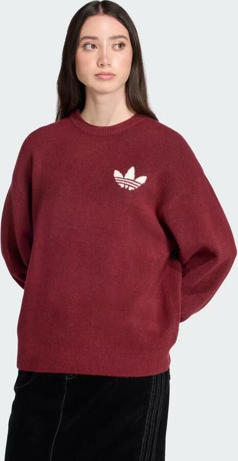 Adidas Originals Trefoil Knit Crew Sweatshirt Rood- Dames Rood - Foto 2