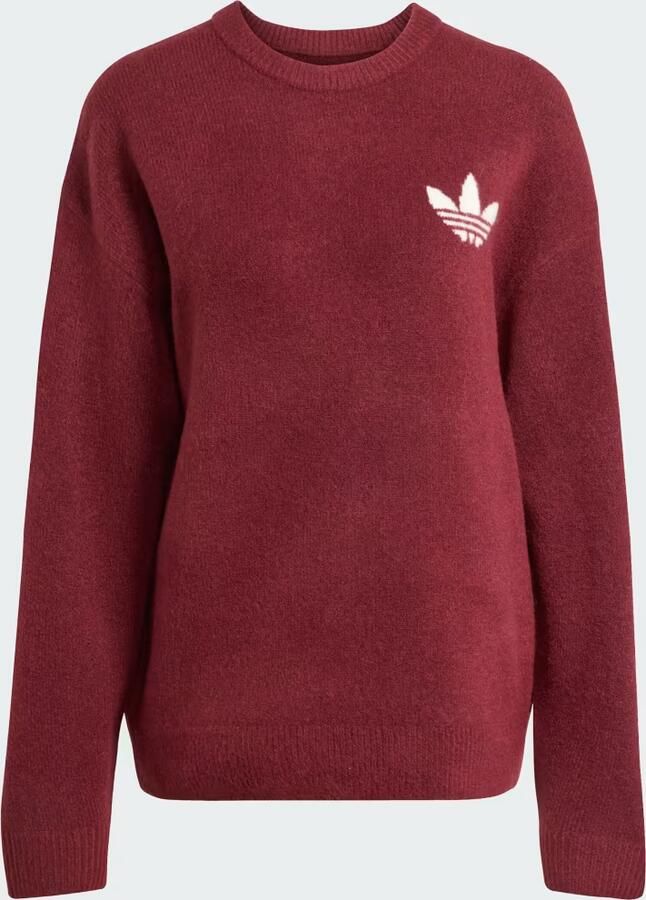 Adidas Originals Trefoil Knit Crew Sweatshirt Rood- Dames Rood - Foto 5