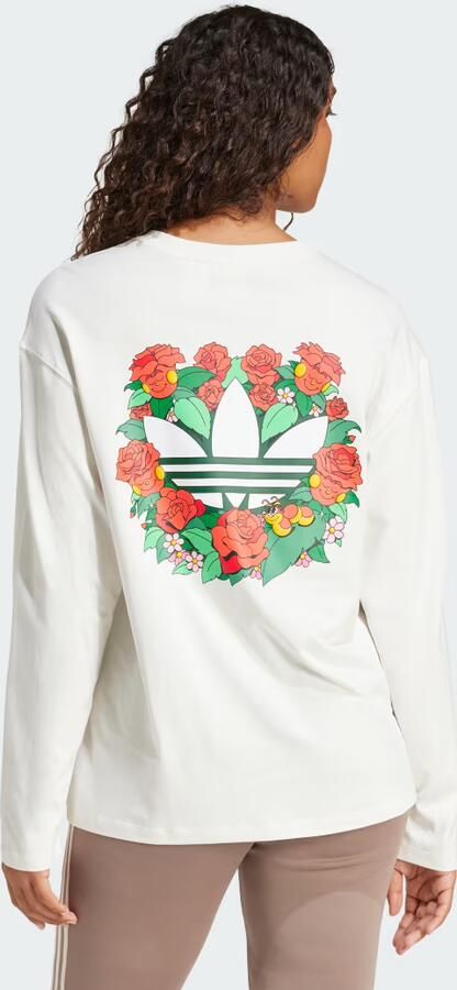 Adidas Originals Trefoil Longsleeve met Backprint Women Longsleeves wit Maat XS Kleding - Foto 5