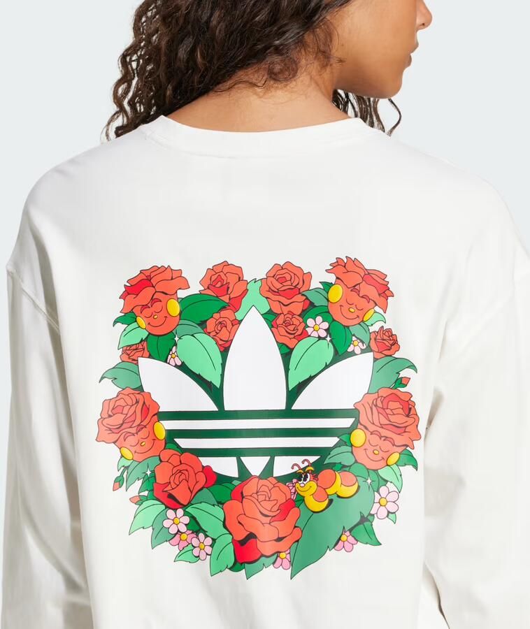 Adidas Originals Trefoil Longsleeve met Backprint Women Longsleeves wit Maat XS Kleding