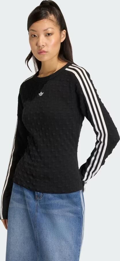 Adidas ORIGINALS SLIM-FIT SOLID SPIKE KNIT SWEATSHIRT