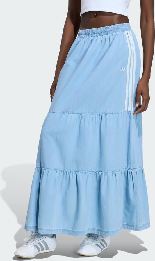 Adidas Originals regular fit maxi-rok van puur katoen