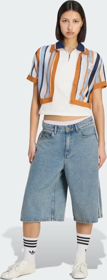 Adidas Originals Crochet Crop Polo Shirt Oranje- Dames Oranje - Foto 7