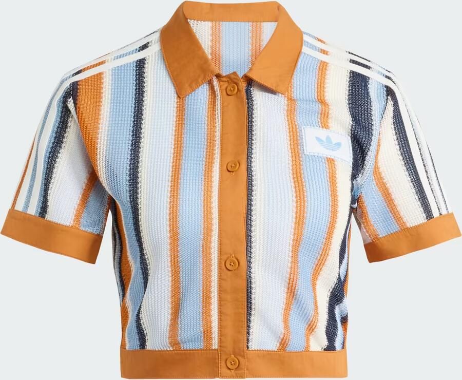 Adidas Originals Crochet Crop Polo Shirt Oranje- Dames Oranje - Foto 4