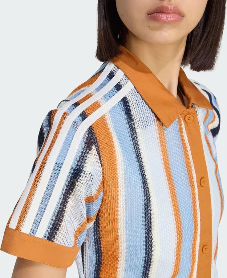 Adidas Originals Crochet Crop Polo Shirt Oranje- Dames Oranje - Foto 5