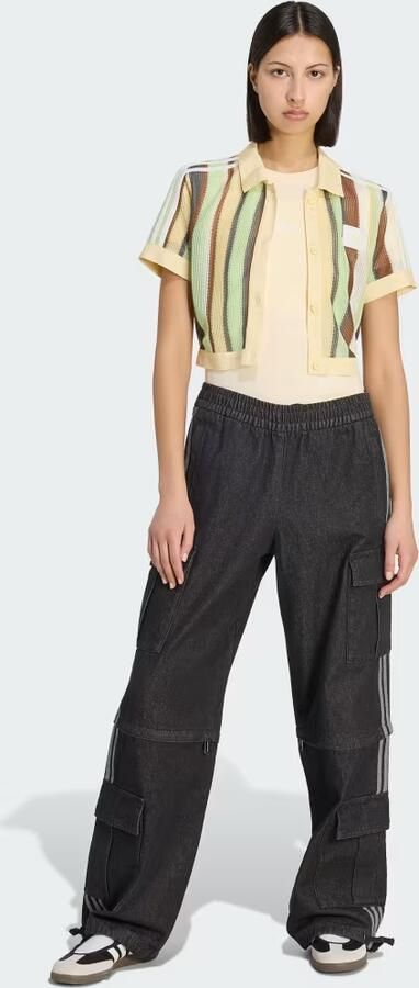 Adidas Originals Crochet Crop Polo Shirt Geel- Dames Geel - Foto 8