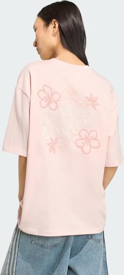 Adidas Originals Floral Stitch Boyfriend T-Shirt Roze- Dames Roze - Foto 6