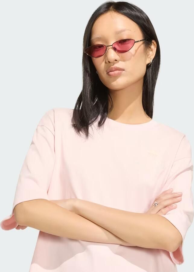 Adidas Originals Floral Stitch Boyfriend T-Shirt Roze- Dames Roze - Foto 4