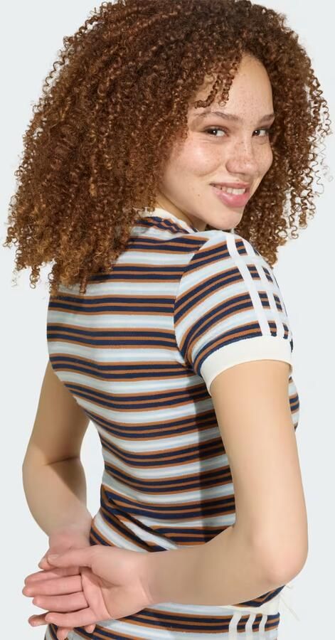 Adidas ORIGINALS SUMMER GLOW SLIM-FIT GESTREEPT T-SHIRT - Foto 5