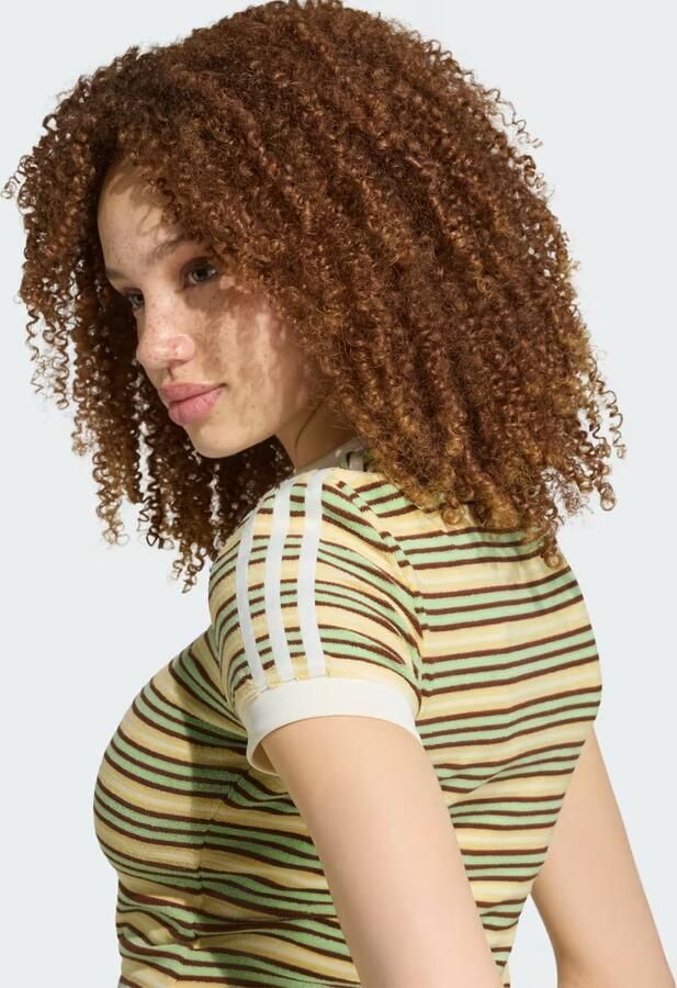 Adidas ORIGINALS SUMMER GLOW SLIM-FIT GESTREEPT T-SHIRT - Foto 4
