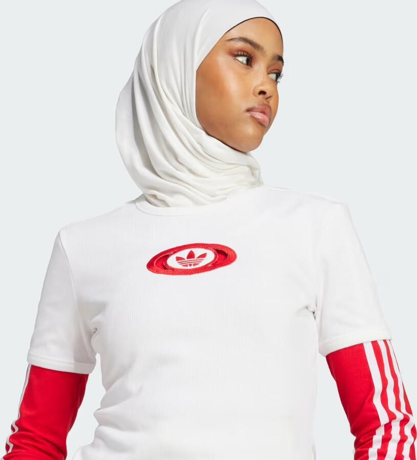 Adidas Originals Campus Cut Out T-Shirt Wit- Dames Wit