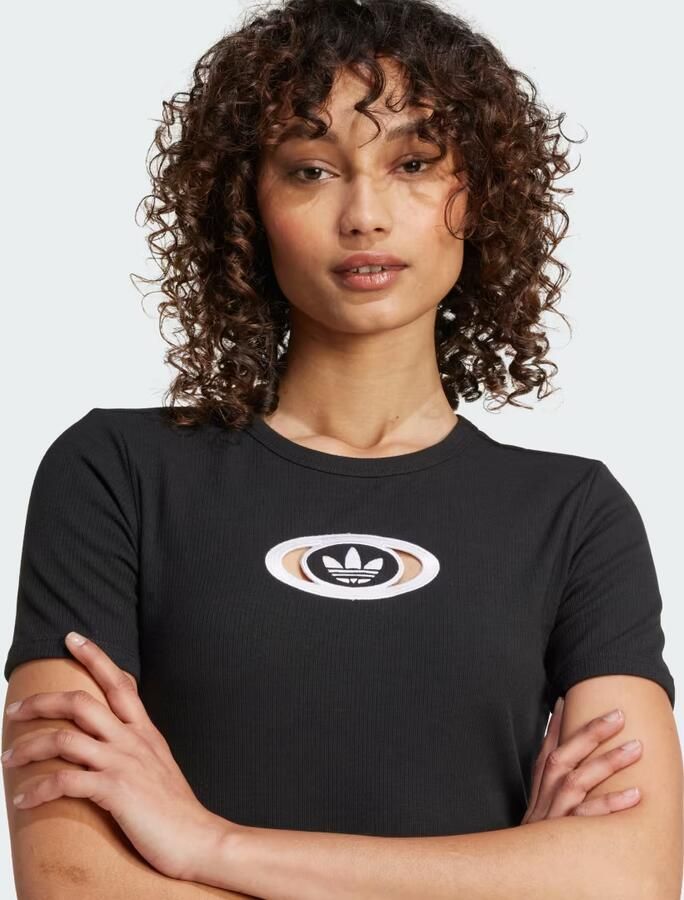 Adidas Originals Campus Cut Out T-Shirt Zwart- Dames Zwart - Foto 3