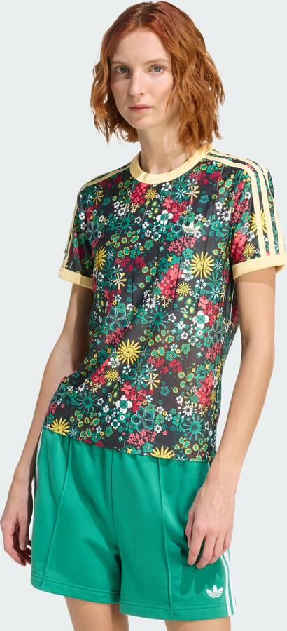 Adidas Originals Liberty All Over Print Slim T-Shirt Zwart- Dames Zwart