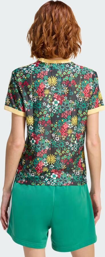 Adidas Originals Liberty All Over Print Slim T-Shirt Zwart- Dames Zwart - Foto 6