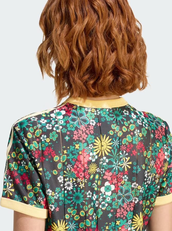 Adidas Originals Liberty All Over Print Slim T-Shirt Zwart- Dames Zwart - Foto 3